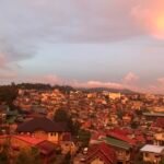 Sunset view over Baguio City in the Cordillera mountains