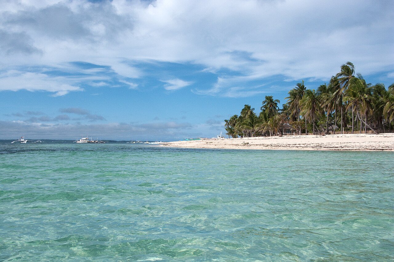 Tropical beach on Malapascua Island in Cebu, Philippines