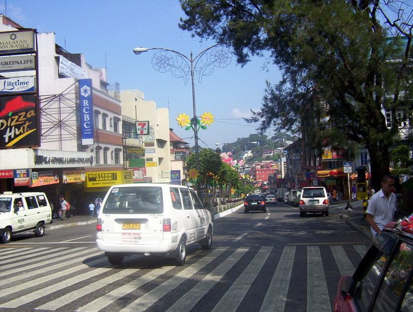 Session Road in downtown Baguio City, the main street travelers reach after the Manila to Baguio trip