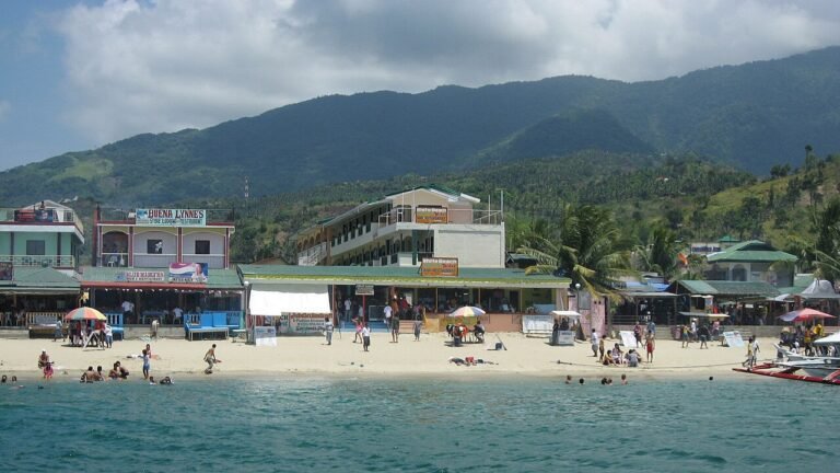 White Beach in Puerto Galera Mindoro seen from the sea