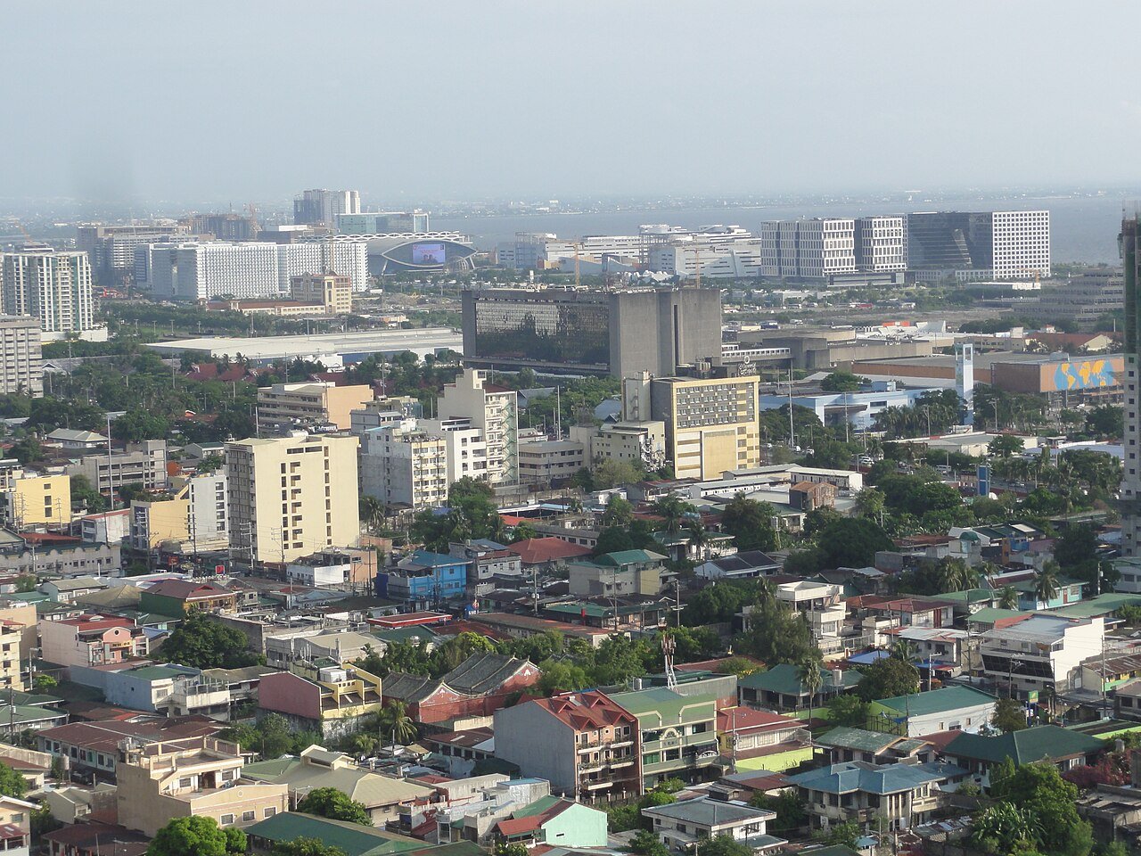 Pasay Bay City skyline, an area with a large concentration of KTV venues in Metro Manila
