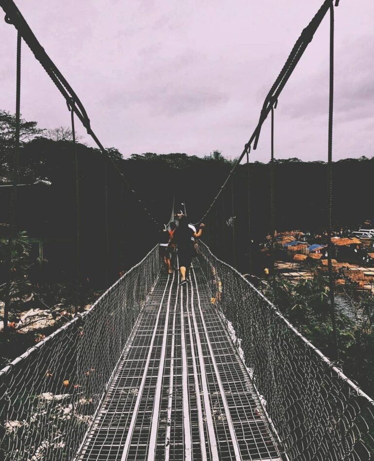 Hanging bridge at Minalungao National Park in Nueva Ecija, safe for tourists with care
