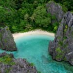 Aerial view of an El Nido beach in Palawan, a safe destination for tourists