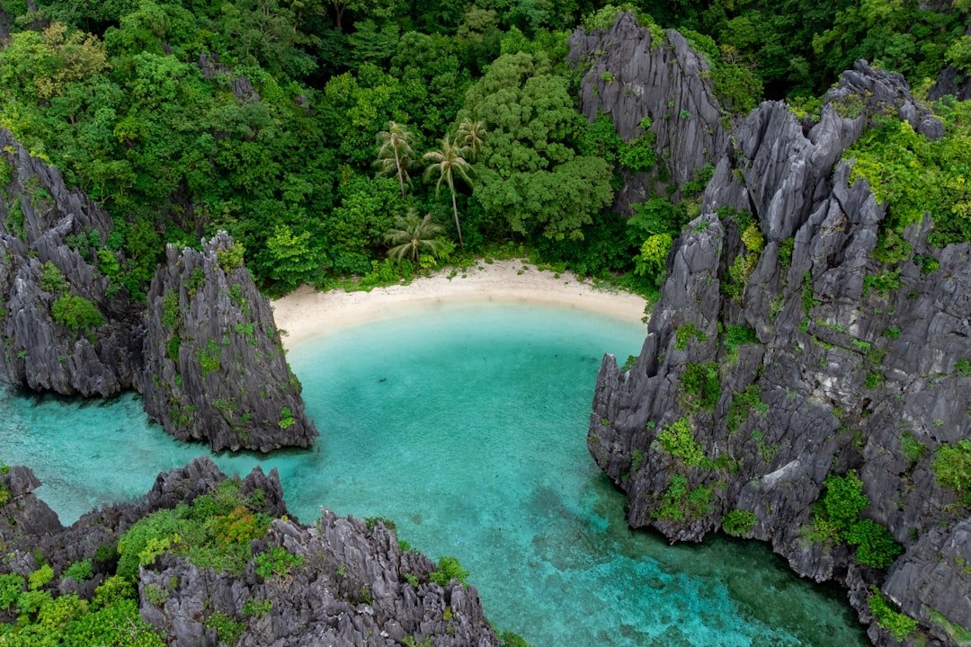 Aerial view of an El Nido beach in Palawan, a safe destination for tourists